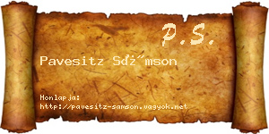 Pavesitz Sámson névjegykártya